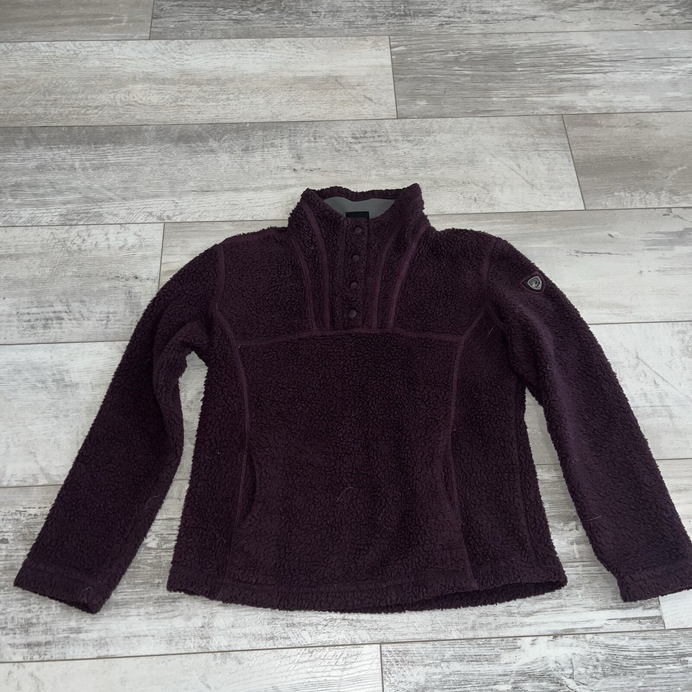 Kuhl Girl's Avalon Snap Fleece‎ Pullover Sweater Size Medium Purple